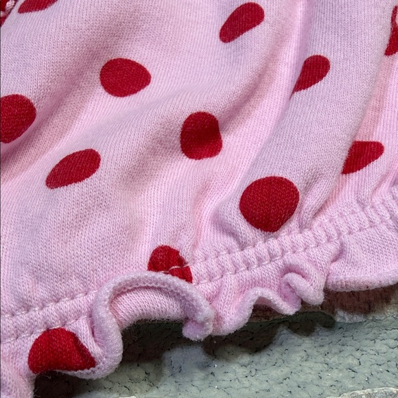 Pink and Red Polka Dot Baby Romper - Picture 4 of 5